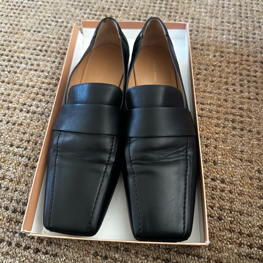 Mansur Gavriel black square toe loafers